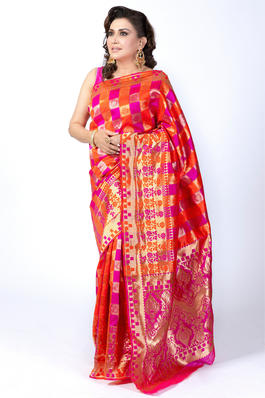 Noor Festive | Tangerine Showstopper Sari