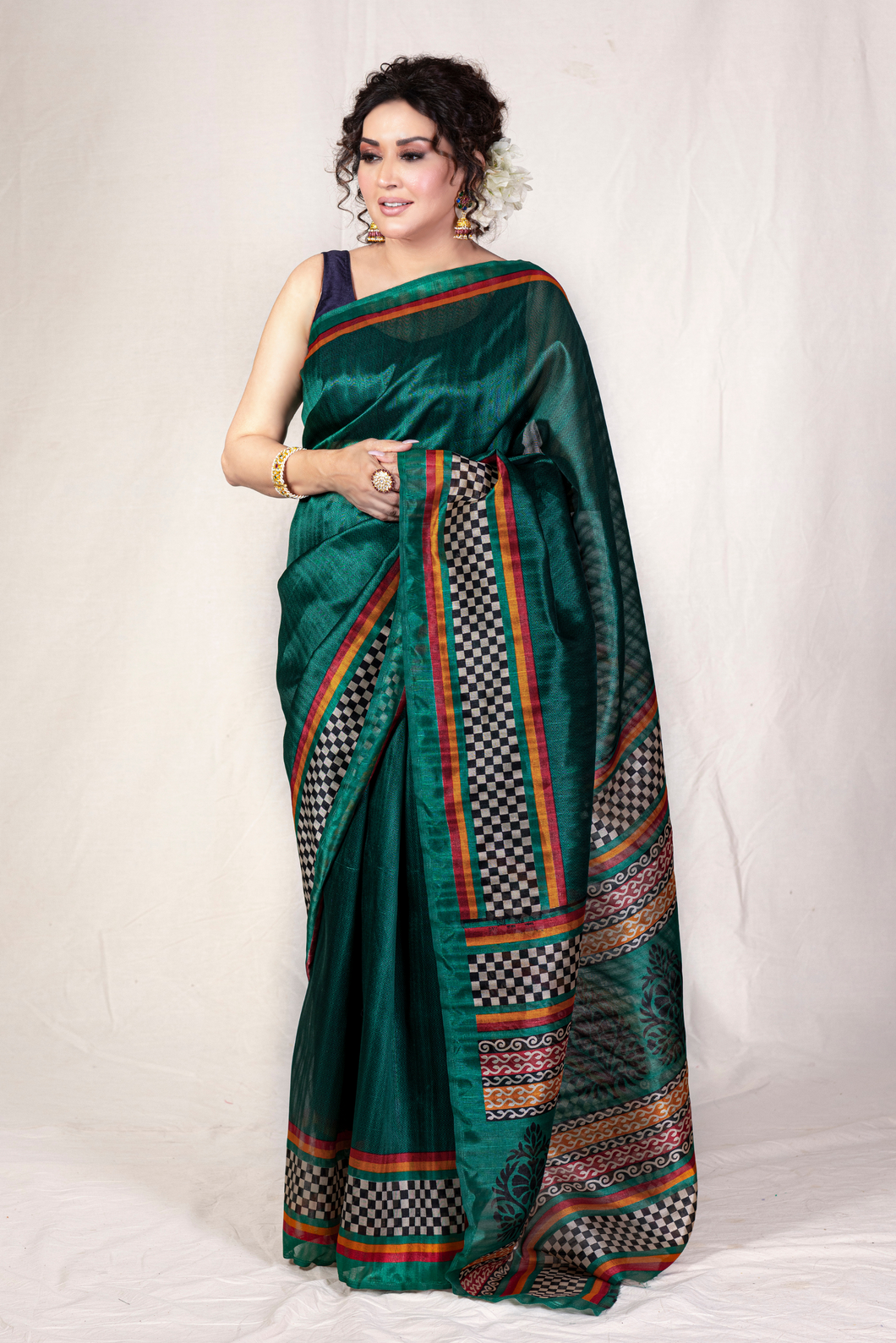 Noor Cottons | Royal Emerald Sari