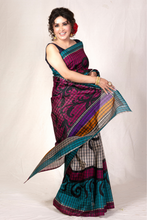 Load image into Gallery viewer, Noor Cottons | Abstract Magenta Sari
